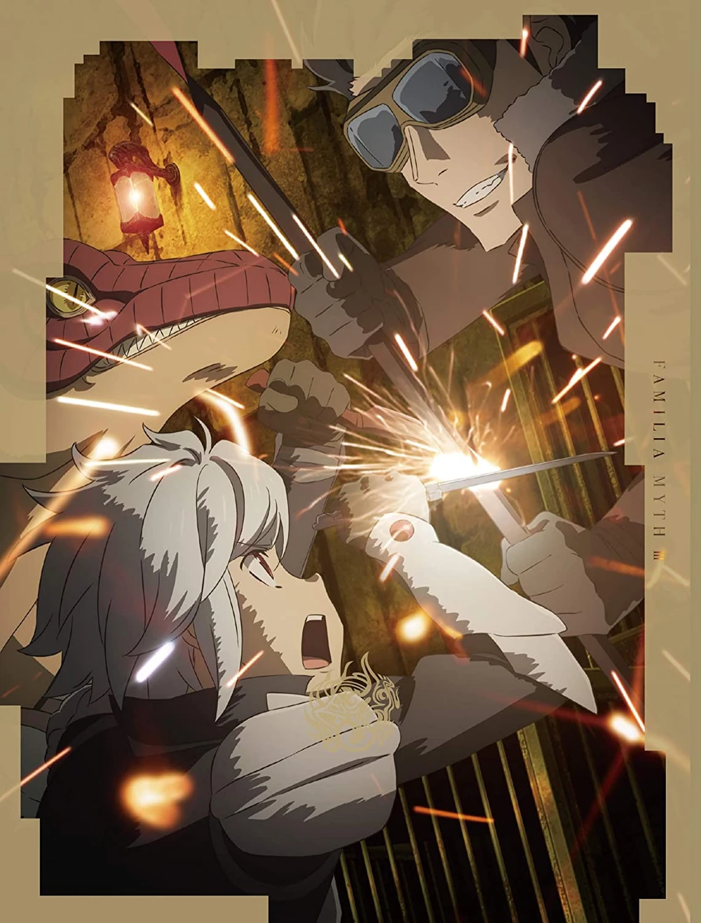 Bell Cranel enfrentando monstros na dungeon em DanMachi