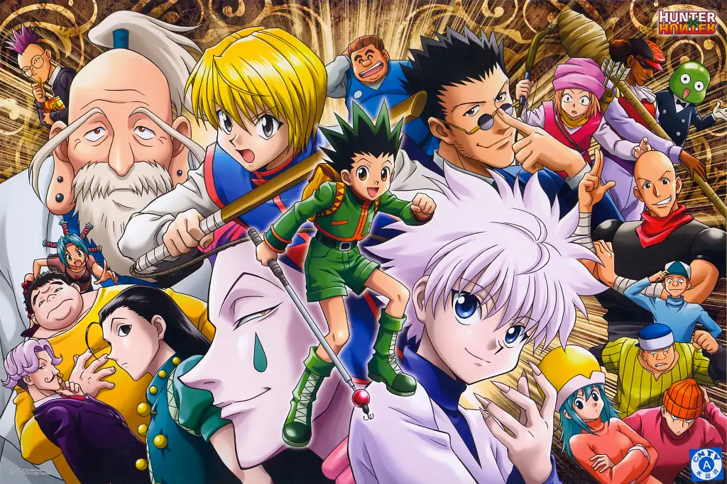 Hunter x Hunter poster com diversos personagens